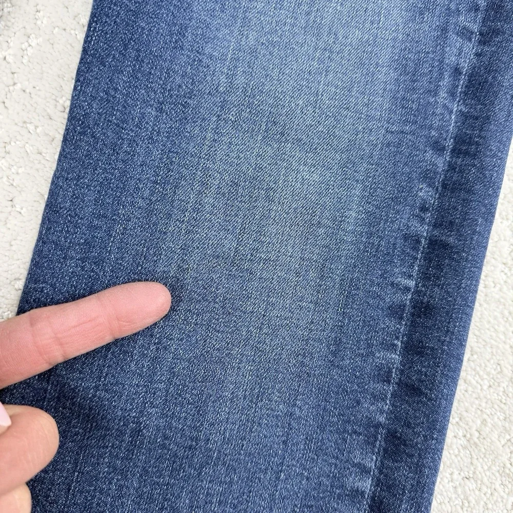 Edwin‎ Womens Slim Straight Jeans 29X25 Blue Raw Hem Stretch $180